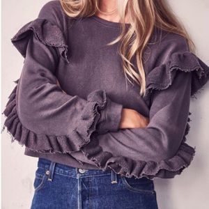 Love shack Fancy ruffle sweatshirt